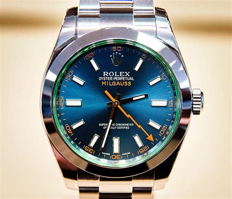 rolex milgauss blue black|Rolex Milgauss blue price.